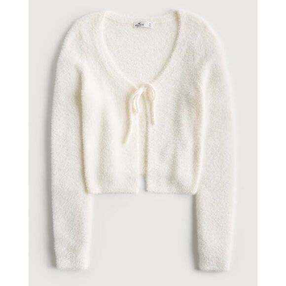 Hollister Coquette Fuzzy‎ Sweater Cardigan Bow XS - Picture 1 of 6